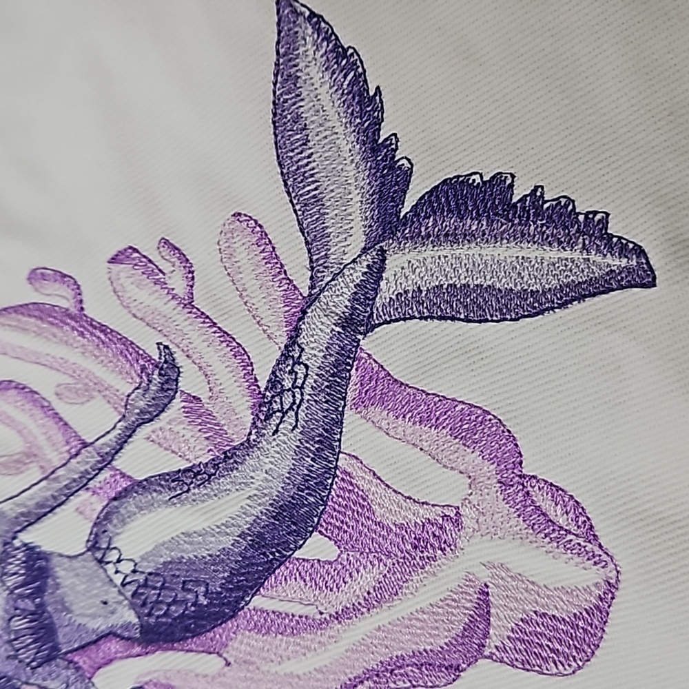 Machine Embroidered Purple Mermaid Sample Panel - Picture 4 of 6